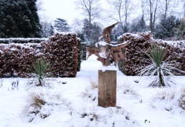 Sculpture ('Meteor' by Jon Roberts) in the Formal Garden